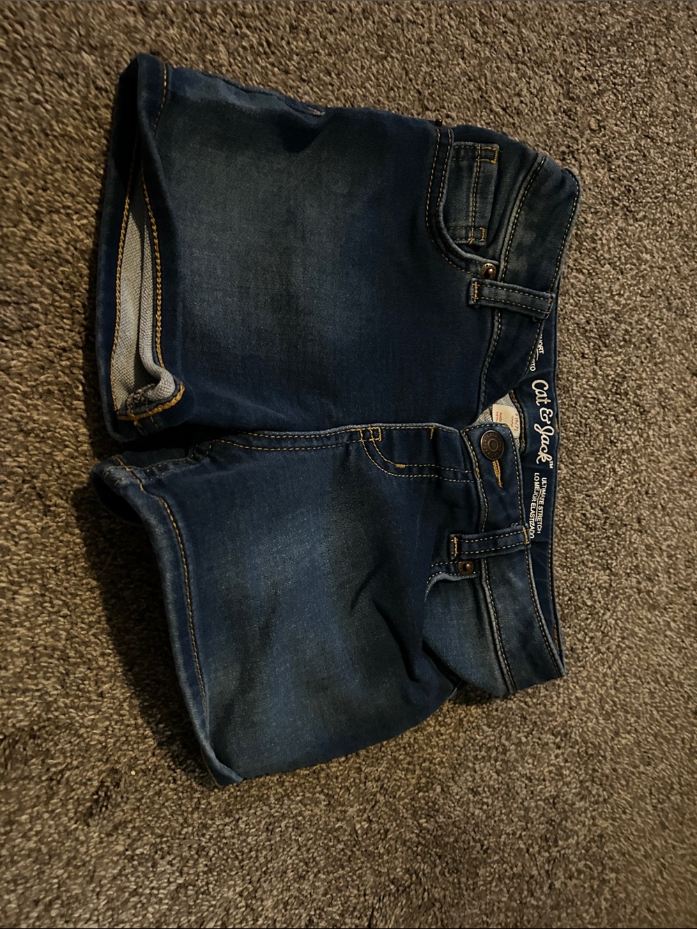 Cat & Jack Dark Blue Denim Kids Shorts with Contrast Stitching